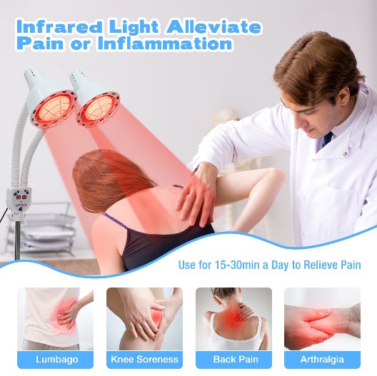 CNCEST 275W Infrarotlampe Wärmelampe Strahler Massagelampe Infrarot Therapielampe Geschenke