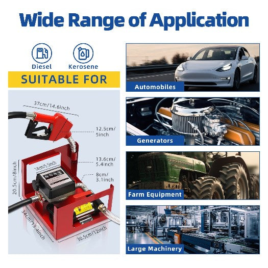 230V 200W 50L/min Dieselpumpe Heizölpumpe Selbstansaugend Zapfpistole + Zählwerk