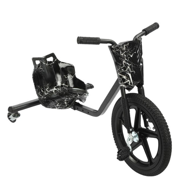 CNCEST Drifting Scooter Drifter Dreirad Rutscher Drift Trike Scooter Kinder Sitz Scooter mit Lichtern für Jungen und Mädchen, Schwarz