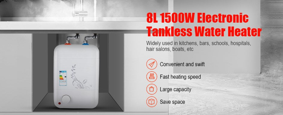 8L 1.5Kw Elektrische Durchlauferhitzer Druckfest Instant Warmwasserbereiter