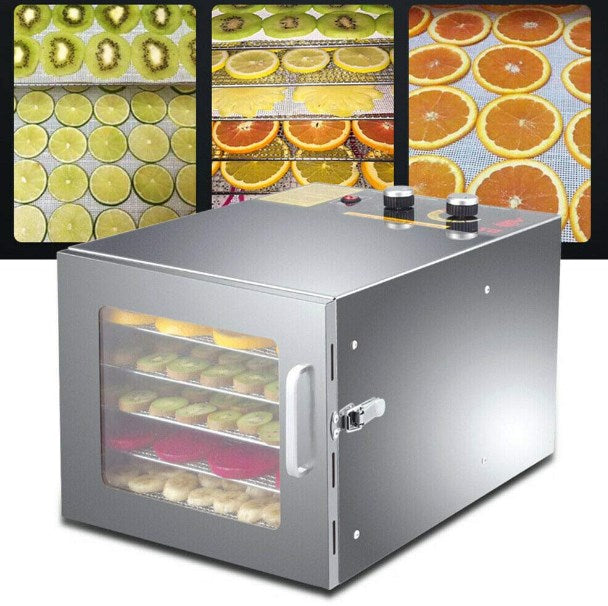 Dörrautomat 6 Etagen Dörrgerät Dehydrator 0,9 m² Trockenfläche Obsttrockner