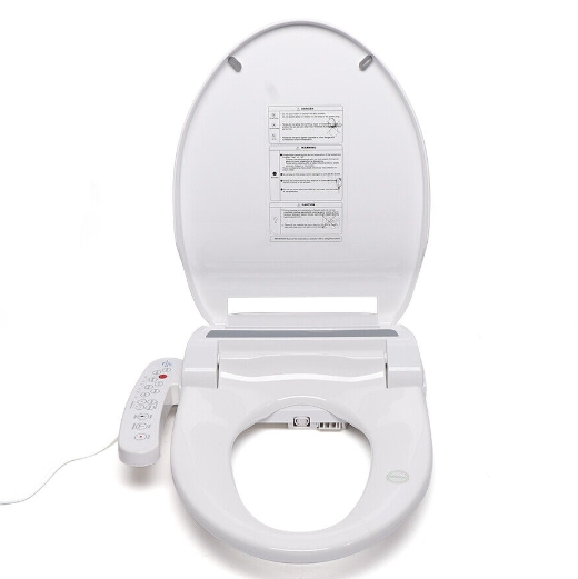 Elektrisch Bidet Sitz Smart Dusch WC-Sitze mit Düse Toilettensitz Gewärmter Sitz Toilettendeckel Bidet Aufsatz Weiß