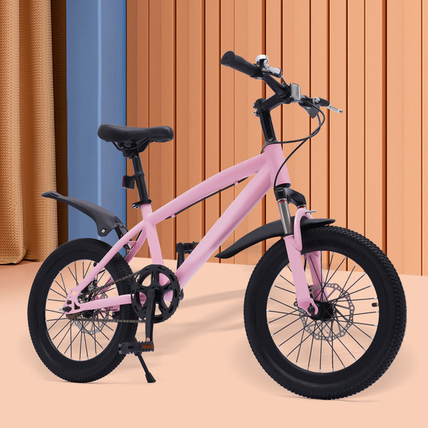 Kinderfahrrad 18 Zoll Jungen Mädchen BMX Stil Kinder Fahrrad Mountainbike mit Federgabel und V-Brakes, Kinderfahrrad Ab 3 Jahre