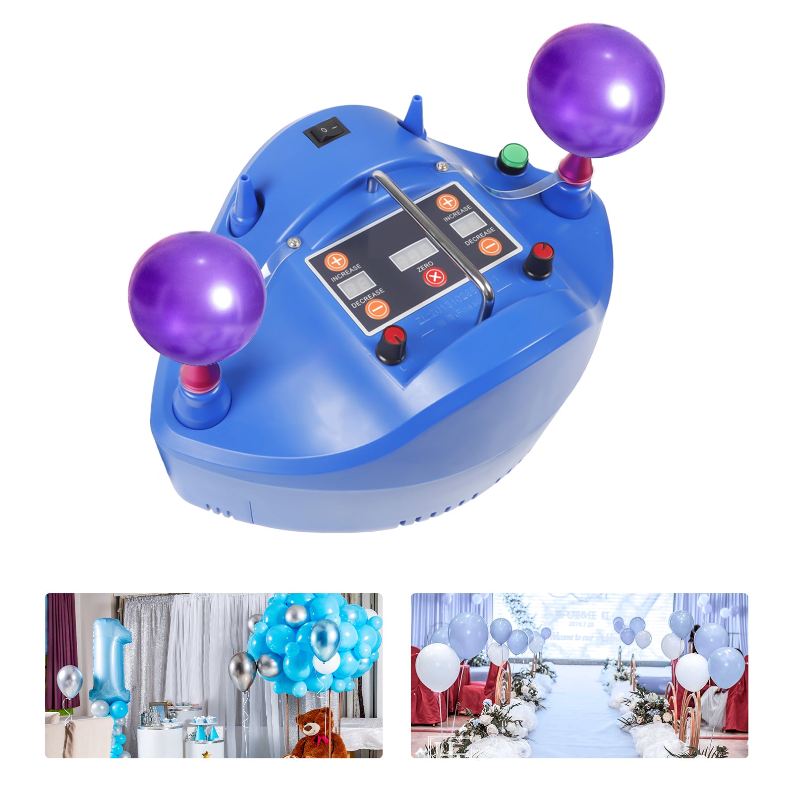 CNCEST Luftballonpumpe,1200W Timing Quantitative Balloon Inflator mit Vier Düsen Inflatorgebläse