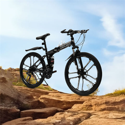 MTB Mountainbike 26 Zoll Klapprad Doppelten Stoßdämpfung 21 Gear Fahrrad Kohlefaser Rahmen