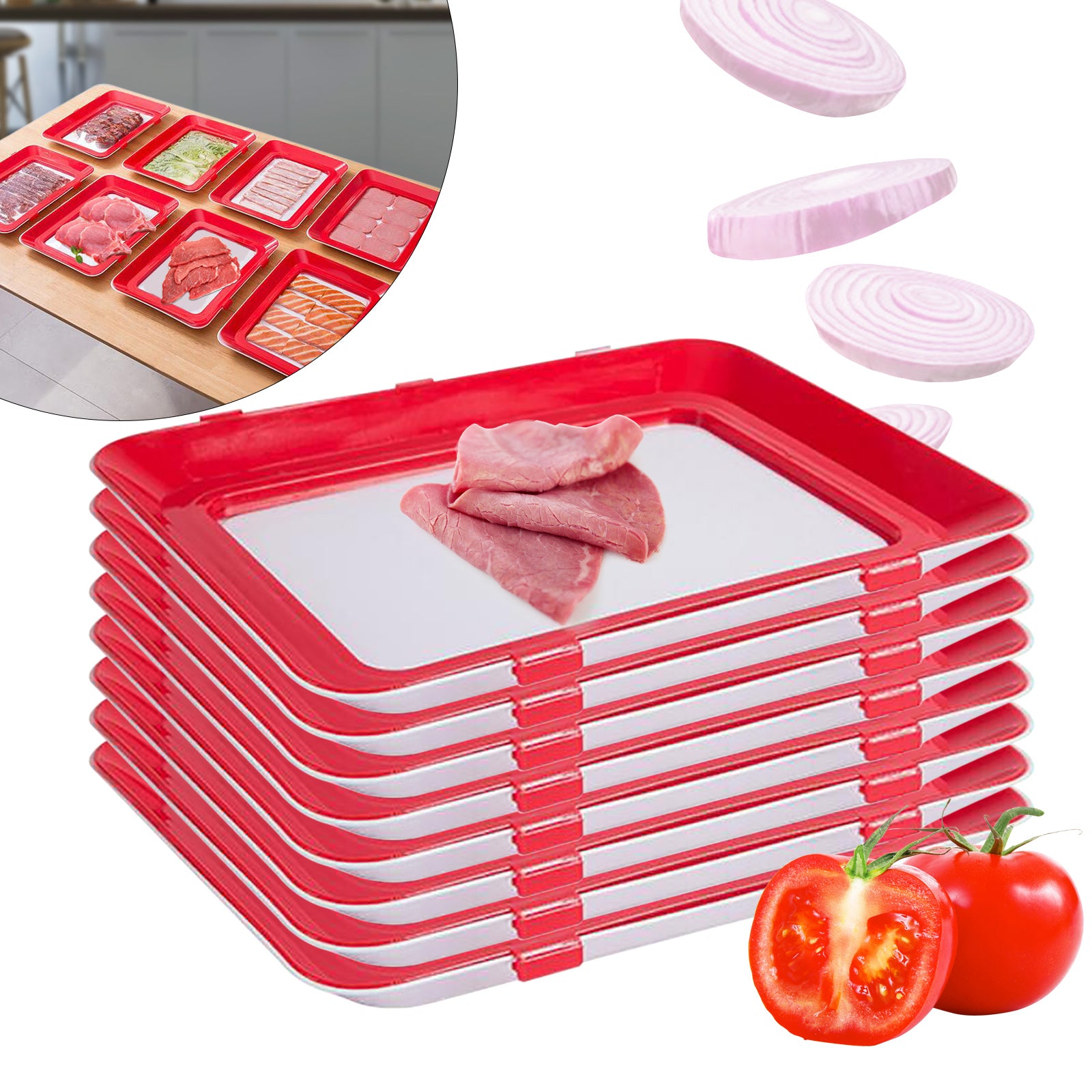 8* Stapelbox Aufschnittbox Frischhaltedose Wurst Behälter Aufschnittdose Tablett