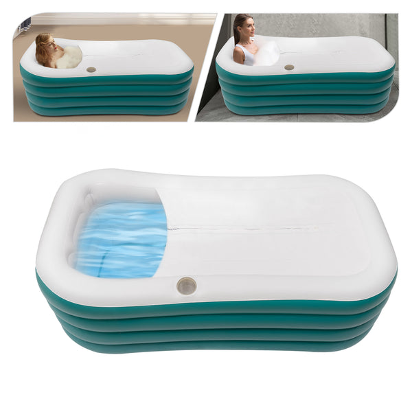 CNCEST Mobile Badewanne Aufblasbar 156 x 84 x 52cm, Faltbare Badewannen mit Elektrische Pumpe