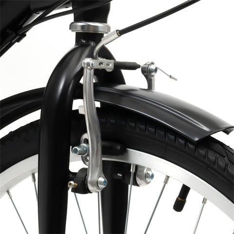 24 Zoll Klappbar Dreirad für Erwachsene, 7-Gang Schaltung Tricycle mit Korb & Rückenlehne (Schwarz)