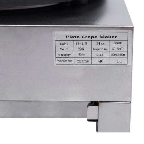 3000 Watt Profi Crepes Maker Crepesgerät Crepeseisen Crepesplatte Einstellbare Temperatur 50-300 ℃