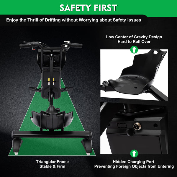 Elektro Driftscooter Electric Drift Trike Kart, 3 Geschwindigkeiten, 250W Motor, 60 Kg Max. Zuladung