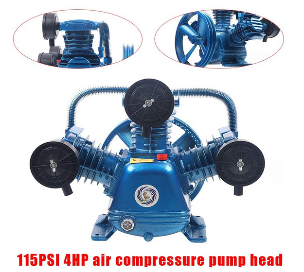 3000W 4PS 360 l/min 1050U/min Luftkompressor Pumpenkopf Luftende 3 Zylinder W-Typ
