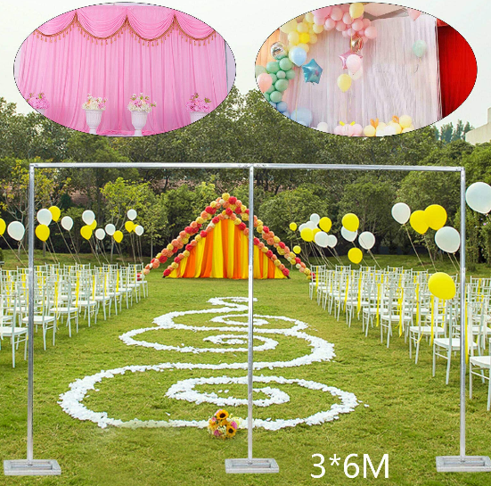 3x6m Hochzeit Party Backdrop Stand Pipe Kit Vorhang Rahmen,Geeignet für Hochzeit Geburtstag Babypart
