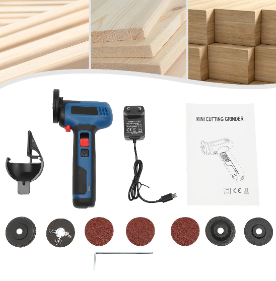 Mini Winkelschleifer Akku, 7.2V Lithium bürstenloses Schleifwerkzeug zum Schneiden, Schleifen