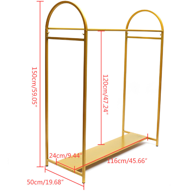 Quadrat Kleiderständer Gold Bogenständer Metall, Hochzeitskleid Braut Garderobenständer, Für Zuhause, Geschäft, Hochzeit, Einfach Montieren Demontieren