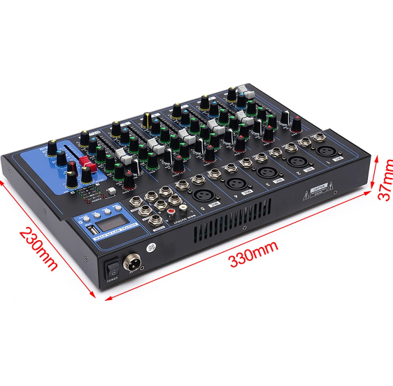 Digitaler Audio Mixer - 7-Kanal Sound Mixing Console, Digitales Mischpult für Aufnahme DJ Network