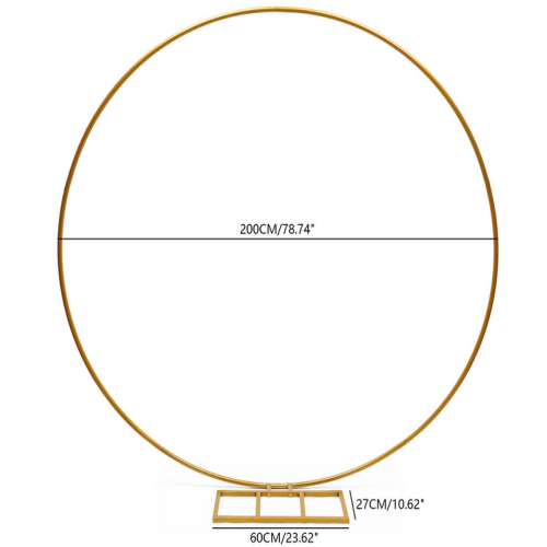 Metall Hochzeitsbogen Dekorationen Rund Blume Ballon Tüll Rahmen Hintergrund 2m, Abnehmbar Leicht zu tragen und wiederverwendbar