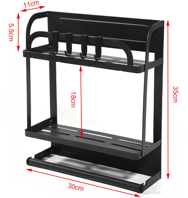 Magnetisches Hängeregal Küchenregal mit Ablage Organizer Regal Fridge Shelf NEU