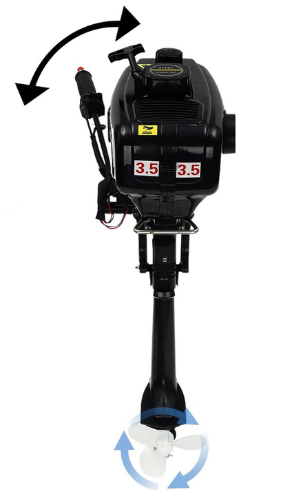 2-Takt Benzinmotor Außenborder 3.5 HP Outboard Bootsmotor für Aufblasbaren Booten