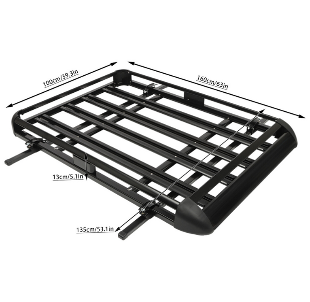 160cm Universal Auto Dachständer Korbwanne Gepäck Laderträger Aluminium Schwarz