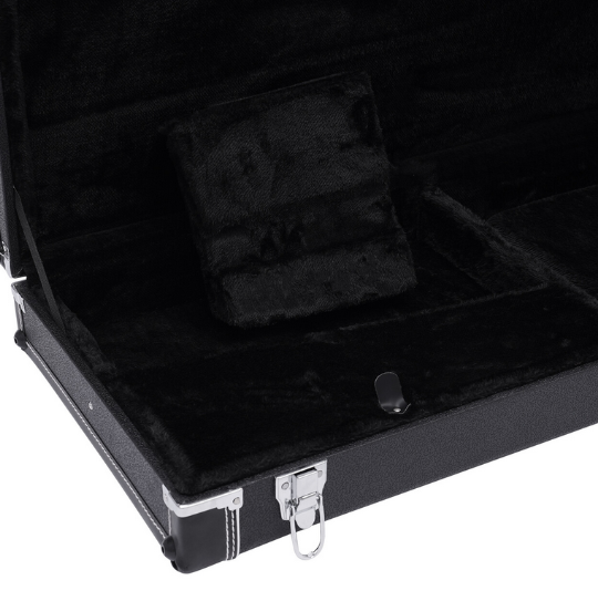 Hartschalenkoffer für E-Gitarre, Rechteckige Holz-Hartschalentasche für ST TL Style mit Verriegelungspolsterung (Schwarz)