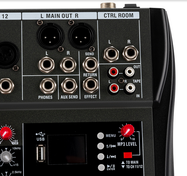 12 Live Audio bluetooth Audio Mixer DJ Sound Controller für Computer Recording 12-Kanal Studio Audio Mixer mit XLR Mikrofon Sockel