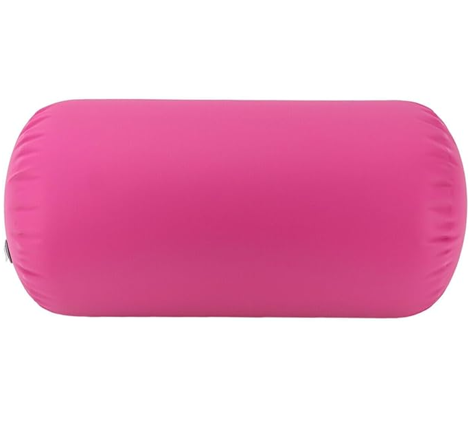 CNCEST Rosa Aufblasbare Gymnastik Rolle mit Pumpe Yoga Roll Fitness Rolle für Gymnastik Training Fitness 100x80cm