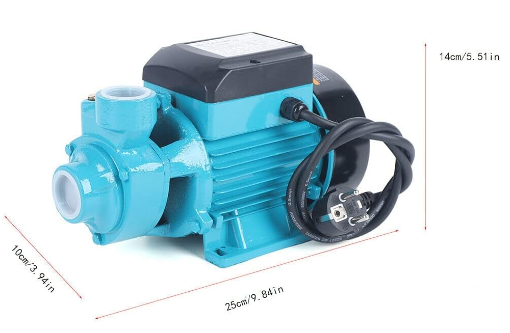 Wasserpump Umwälzpumpe - Umwälzpumpe Gartenpumpe mit umlaufendem Flügelrad 2000 l/h 370 W Edelstahlgehäuse für Sauberes Wasser