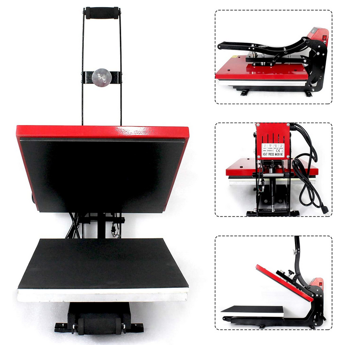 Transferpresse 40cmx50cm Textilpresse Hitzepresse mit Temperatur- Zeitcontroller für T-Shirts Kappen Hüte