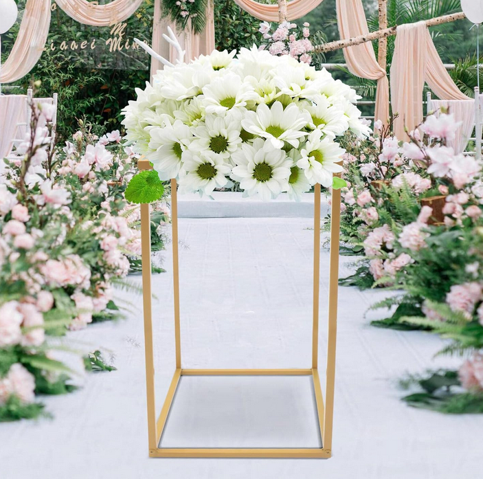 10 Stück Gold Blumenständer aus Metall 60cm Höhe Hochzeit Vase Set, Goldvasen für Hochzeit Herzstück Tische
