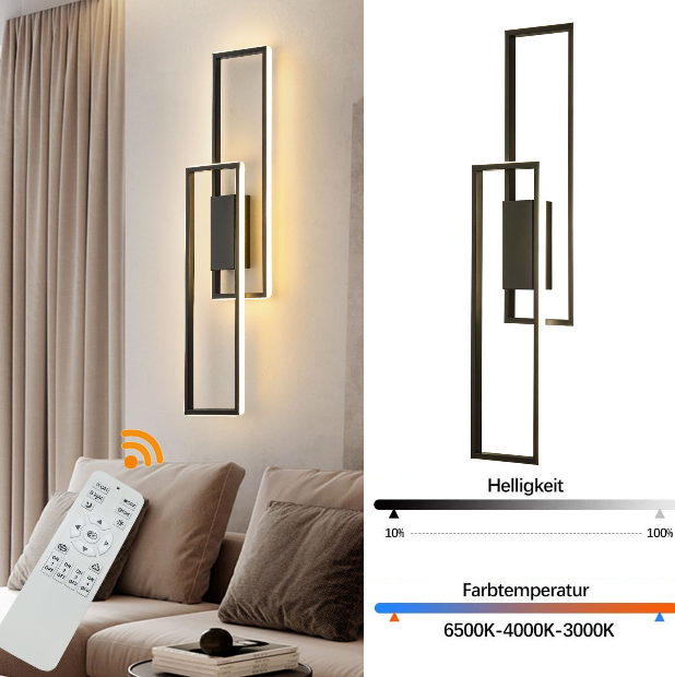 LED Lange Wandlampe Acryl Metall LED Fernbedienung Beleuchtungs-Wandleuchte für Wohnzimmer Teeraum  [Energieklasse A]