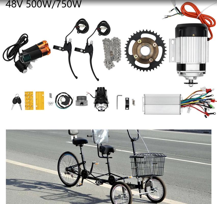48V E-Bike Bürstenloser Elektromotor mit Steuerung 750W Brushless Elektromotor Controller Kit für E-Bike Elektro Fahrrad Roller