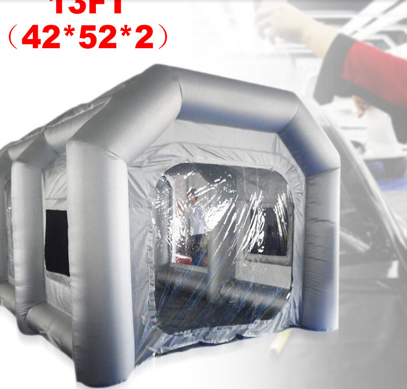 Lackierkabine Zelt Aufblasbare Lackierkabine mit Filtersystem Transparentes Fenster Aufblasbares Zelt für Autolackierung ohne Gebläse