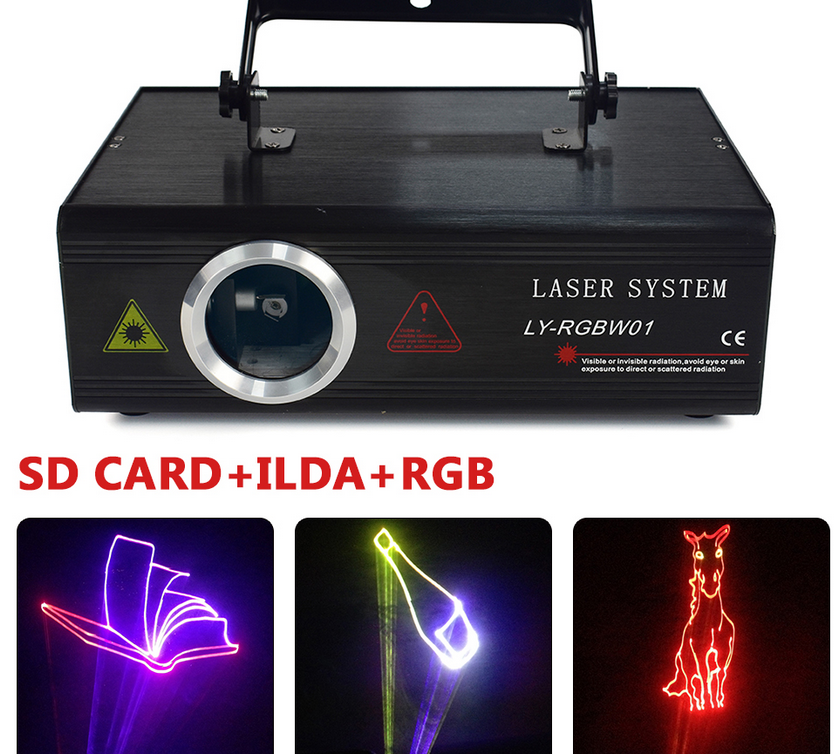 500mw SD-Karte RGB-Animation DMX ILDA Laserprojektor DJ Party Bühnenbeleuchtung