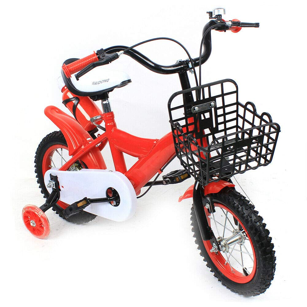 Bicicletta per bambini da 12 pollici per bambini piccoli da bambina con ruota di allenamento ausiliaria