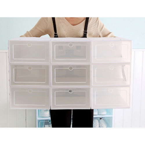 20pcs Kunststoff Schuhkartonset Kunststoffaufbewahrung Stapelbar Schublade Storage Box