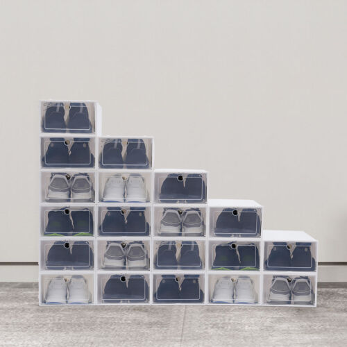 20pcs Kunststoff Schuhkartonset Kunststoffaufbewahrung Stapelbar Schublade Storage Box