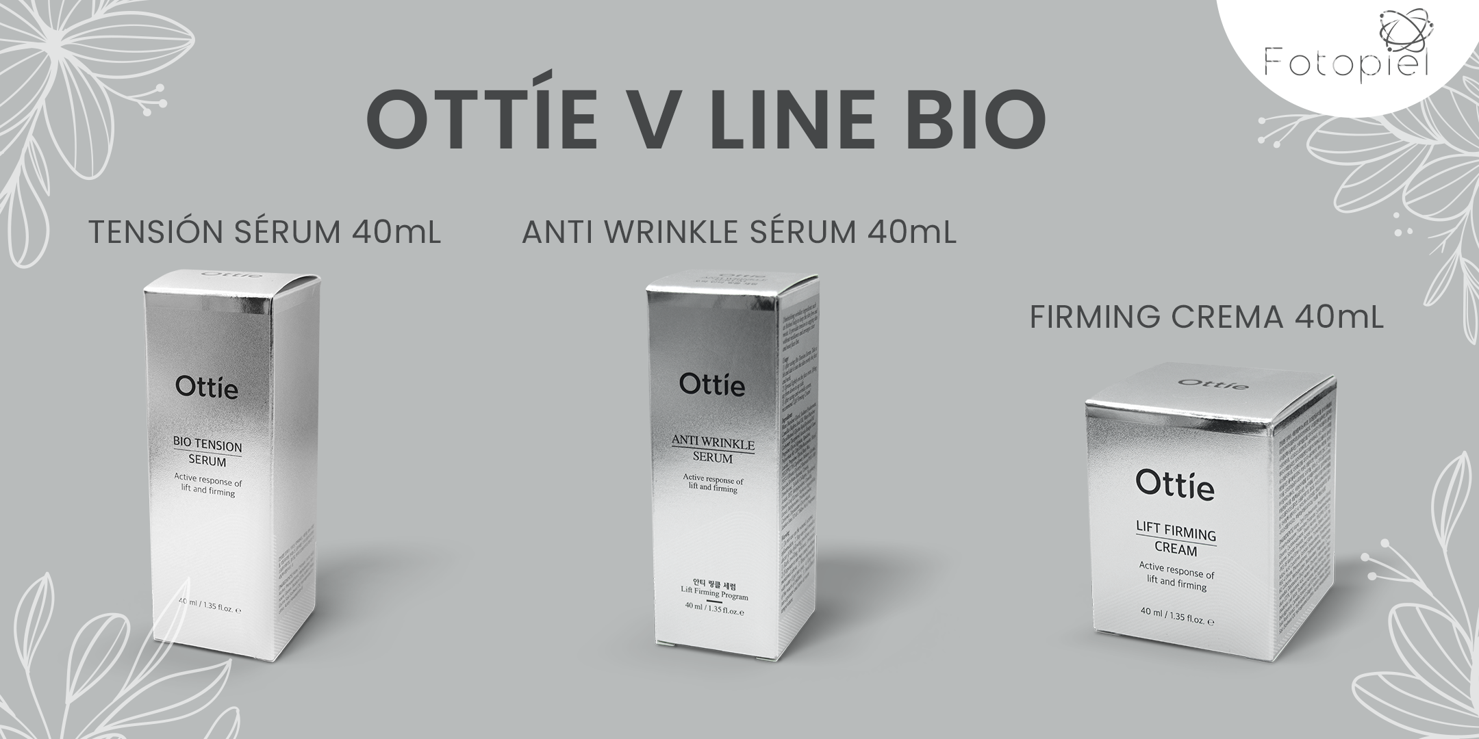 Linea ottie v line bio (tension serum, anti wrink;e serum, firming crema)