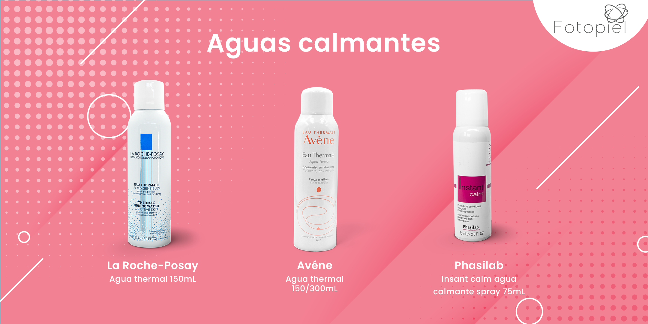 Agua calmantes que pueden utilizar las personas que tienen rosácea (La Roche-Posay Agua Thermal, Avéne Agua Thermal, Phadilab  Instant calm agua)