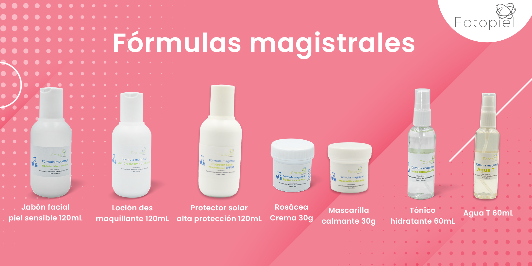 fórmulas magistrales recomendadas para las pieles con rosácea. 