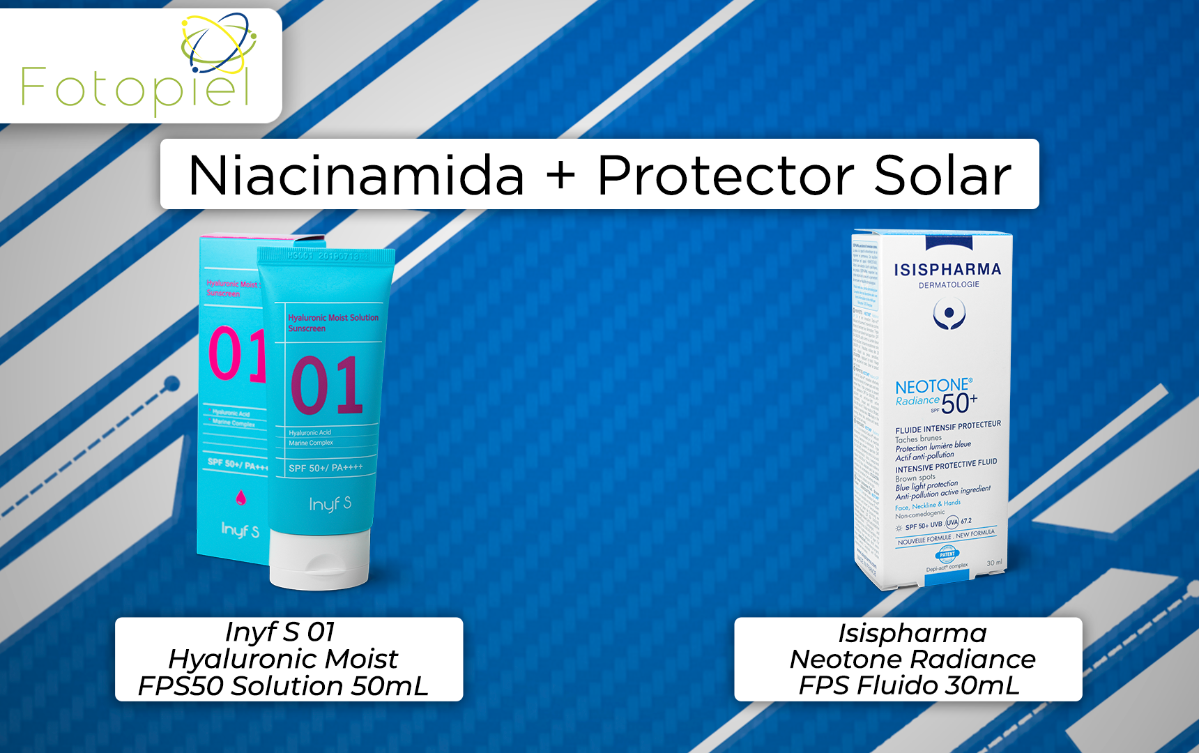 productos que contien niciacinamida & protector solar en su formulación y están disponibles en fotopiel