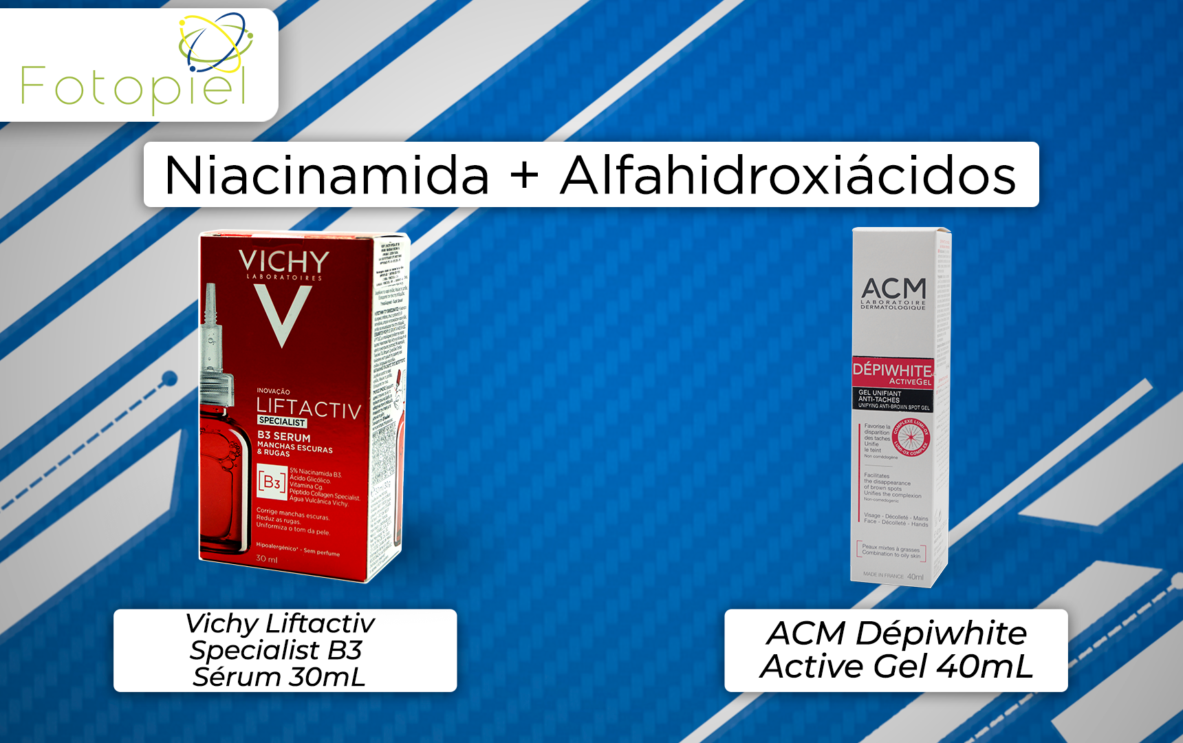 productos que contien niciacinamida & alfahidroxiácidos en su formulación y están disponibles en fotopiel