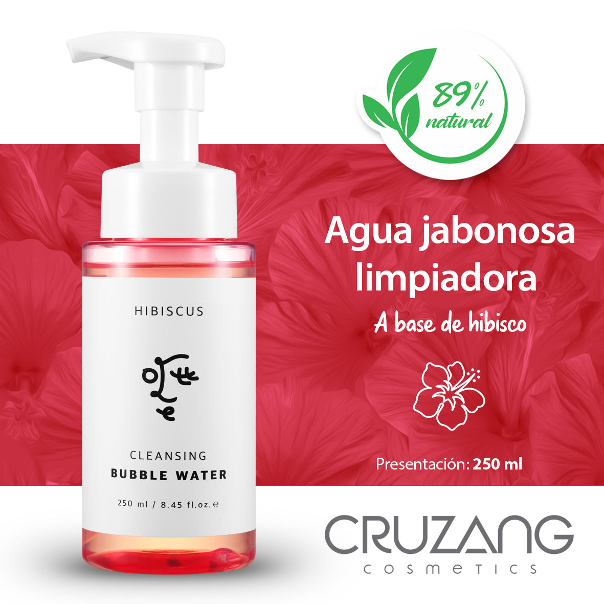 Ottíe Hibiscus cleansing bubble water - Agua jabonosa limpiadora a base de hibisco