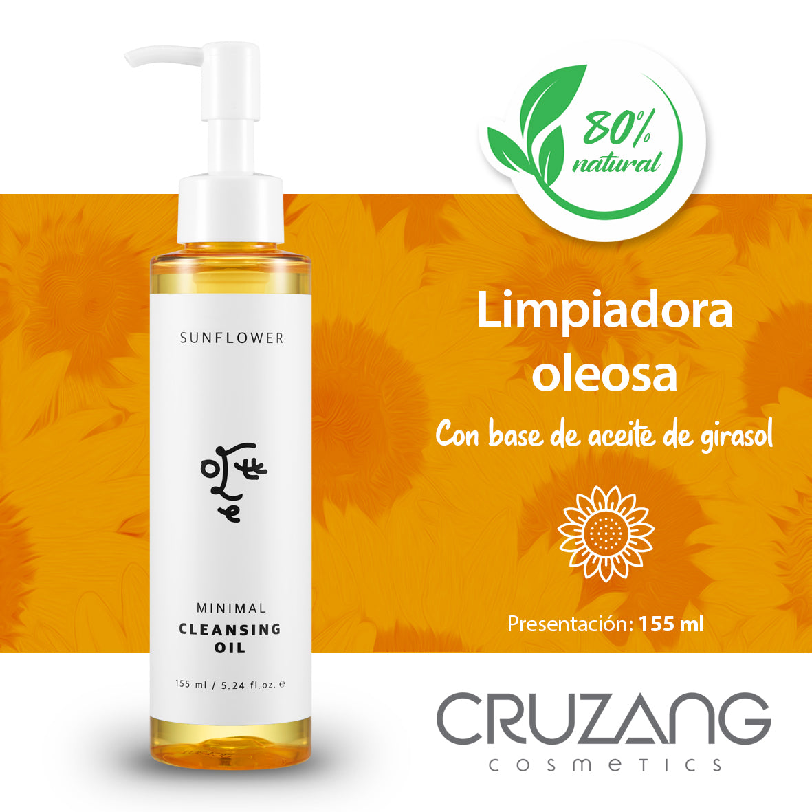 Sunflower minimal cleansing oil - Limpiadora oleosa con base de aceite de girasol