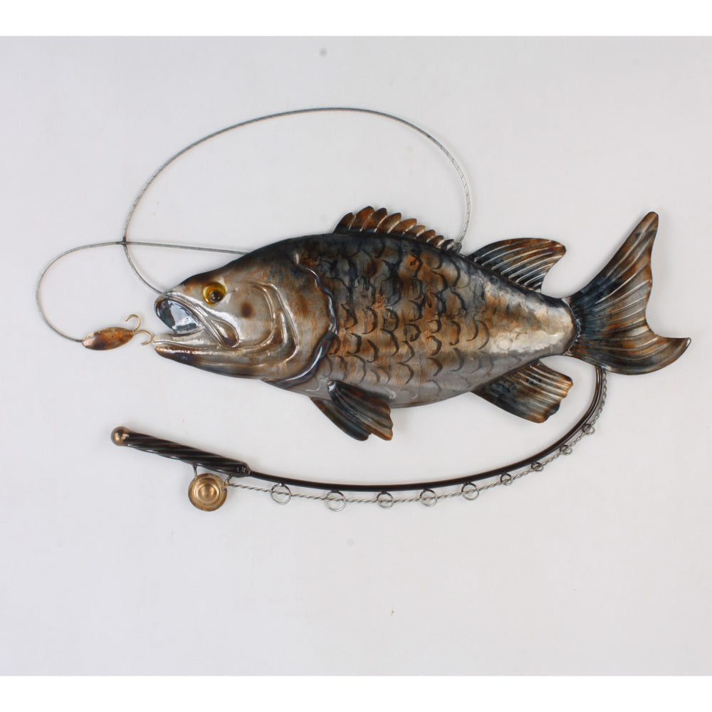 Fish & Fishing Rod Wall Art Metal Wall Hanging – Home of Temptations  Interior Design Furniture, Decor & Gifts