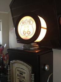 Route 66 Petrol Pump Bowser Cd Cabinet With Light Up Globe Home