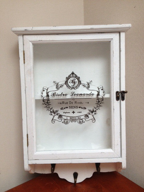 Country Chic Medicine Cabinet With Hooks Shabby Chic Distressed