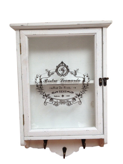 Country Chic Medicine Cabinet With Hooks Shabby Chic Distressed