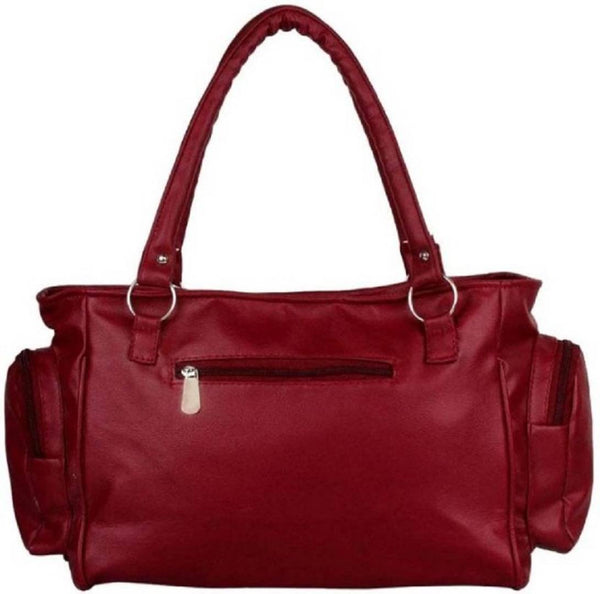 Maroon PU Handbag With 2 Compartment stylish choice
