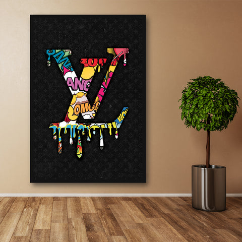 Louis Vuitton Multicolor Paint Drip Fashion Graffiti Pop Art Wall Art