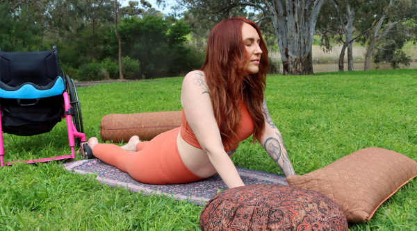 Rhiannon is wearing our Odessa Tight and Tallulah Crop in Burnt Orange 